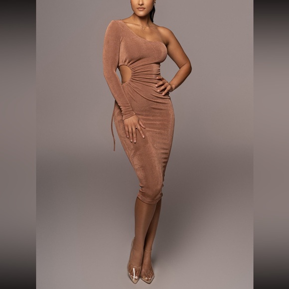 Tan In The Moment Dress - Small - Picture 1 of 7